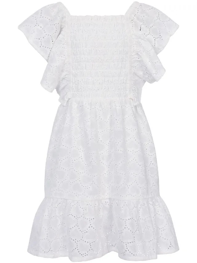 LOOXS REVOLUTION LOOXS Little Meisjes jurk - Maat 104 in de kleur Wit van 100% cotton lining 100% viscose - 2512-7804-010