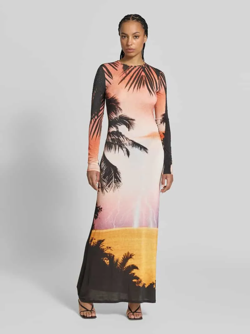 Rabanne Slim fit maxi-jurk van viscosemix Oranje