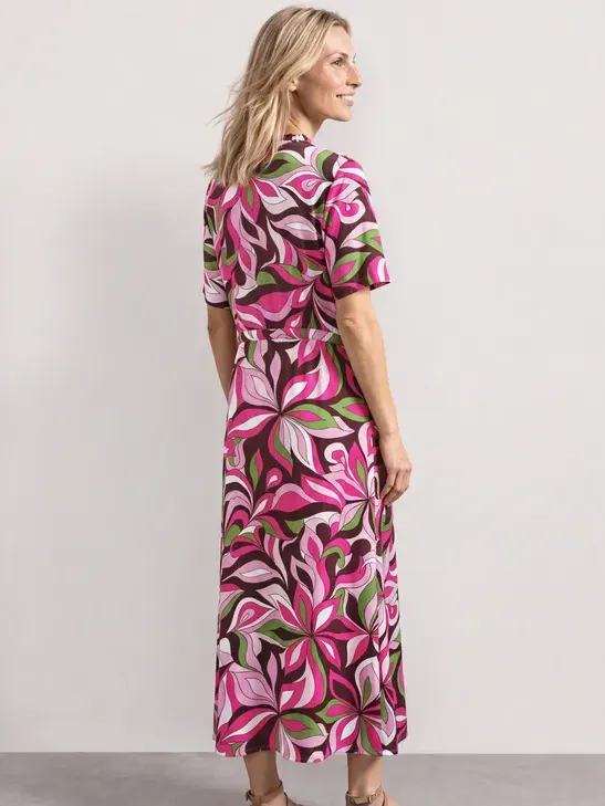 Street One Midi-jurk met V-hals en print roze, foto 2