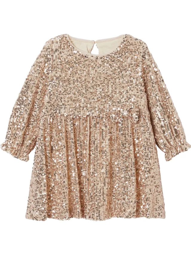 vertbaudet Festliches Baby Kleid mit Pailletten goud