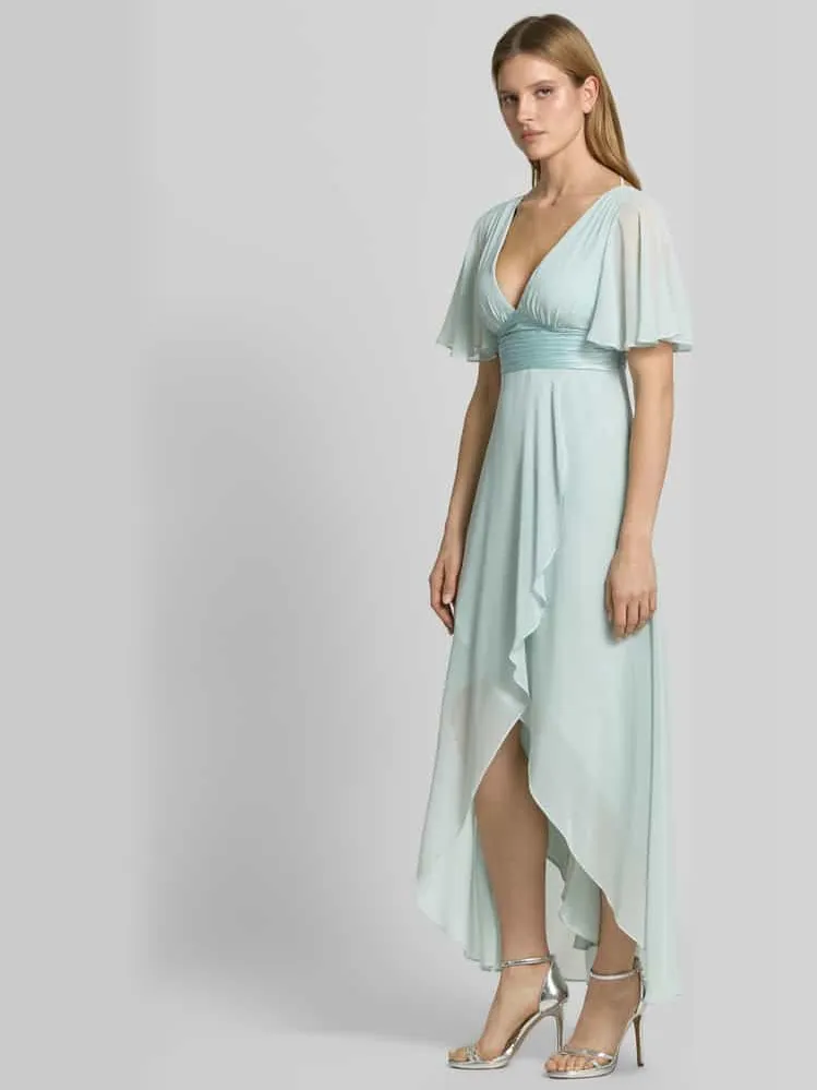 Jake*s Cocktail midi-jurk van chiffon met diepe V-hals lindegroen, foto 4