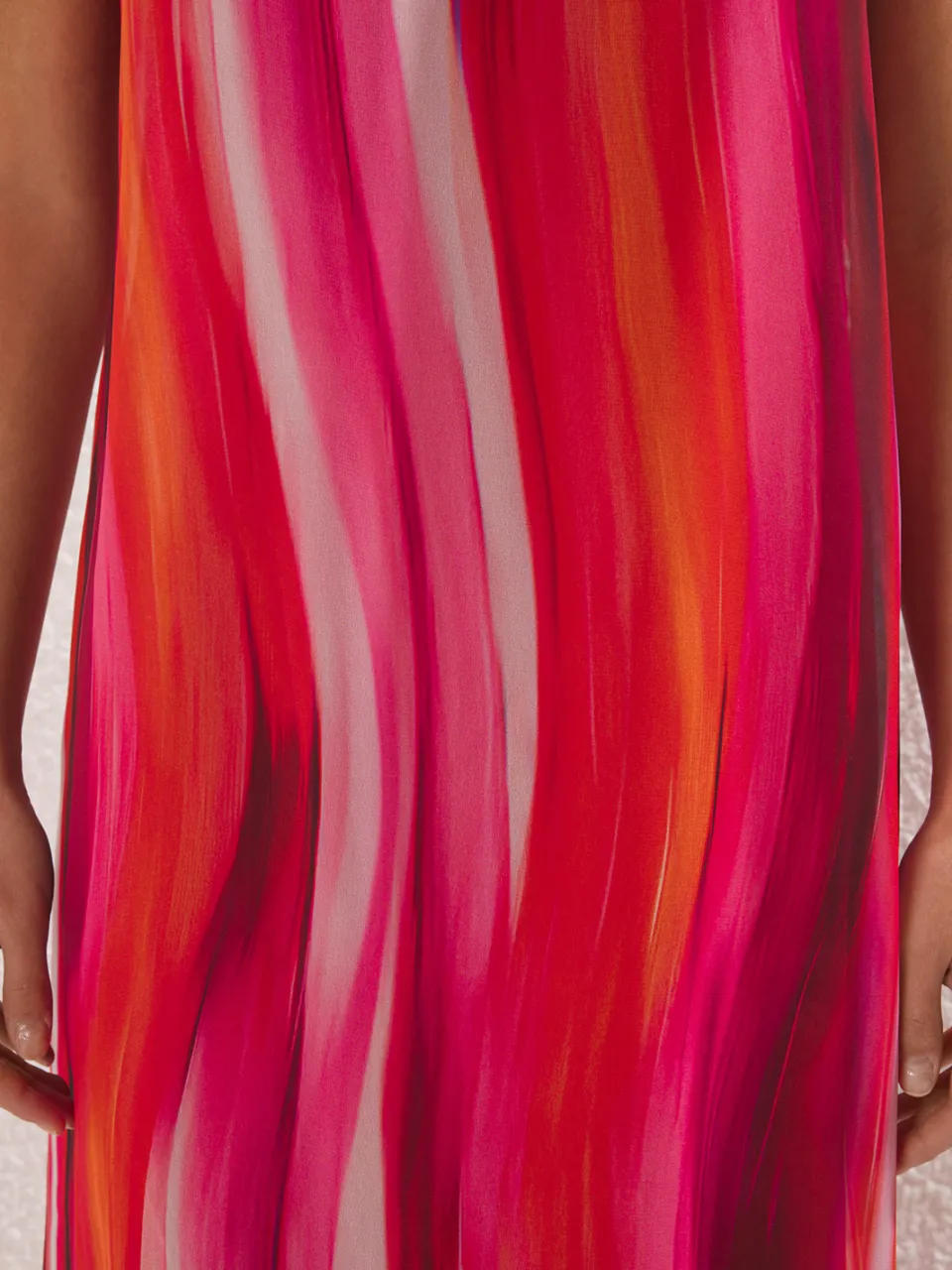 Trendyol TRENDYOLMİLLA Dames Roze Abstract Maxi Mouwloos Avond / Dagelijks Recht Jurken, foto 2