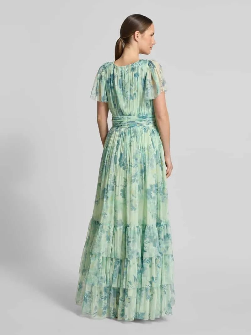 Lace & Beads regular fit avondjurk met ruches groen, foto 3