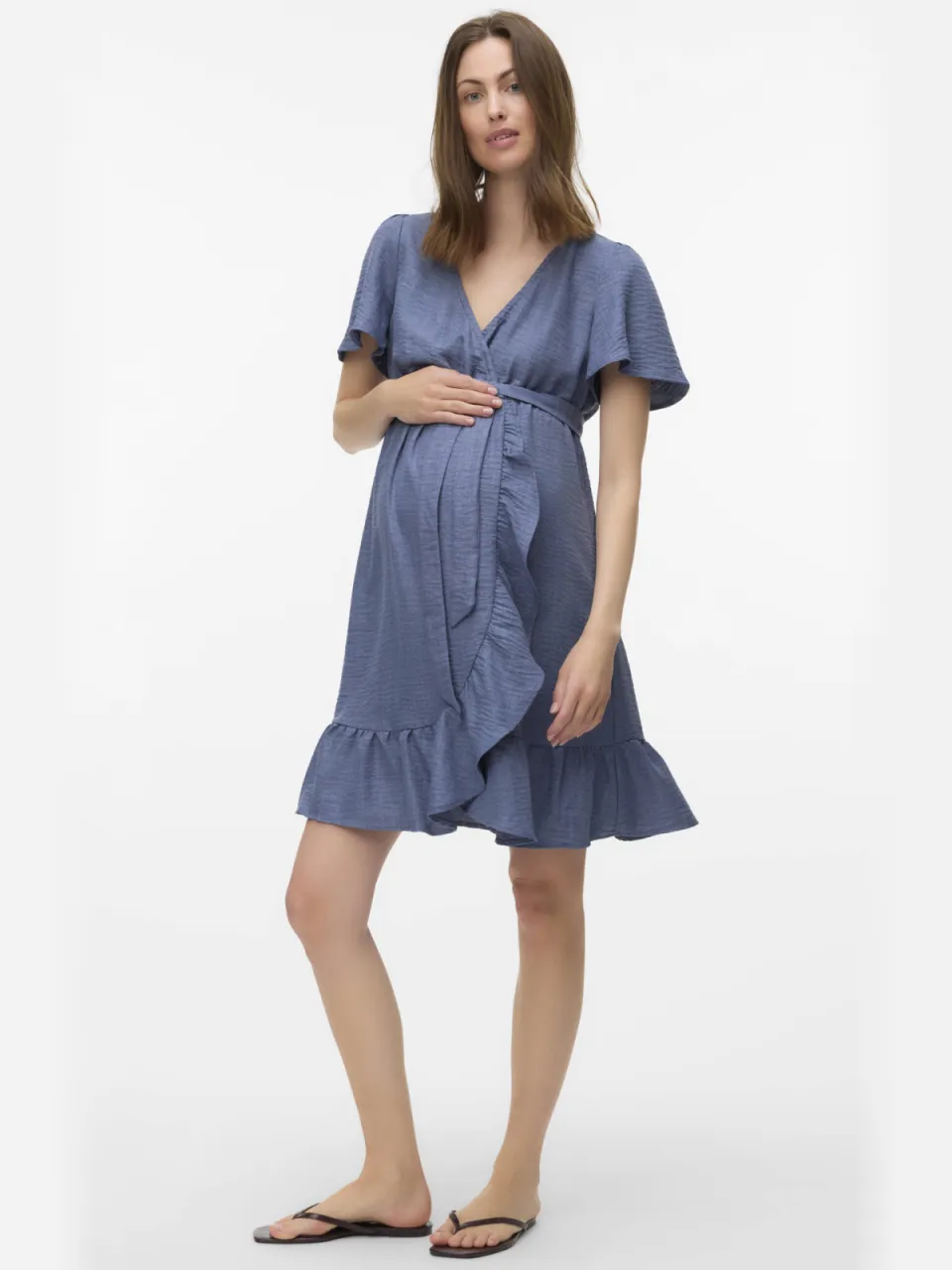 Mamalicious zwangerschaps- en voedingswikkeljurk blauw, foto 3