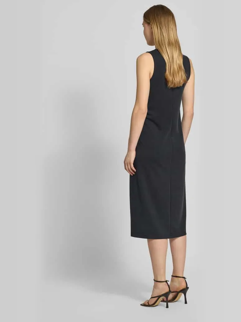 Christian Berg Woman Selection Midi-jurk met plooien opzij zwart, foto 2
