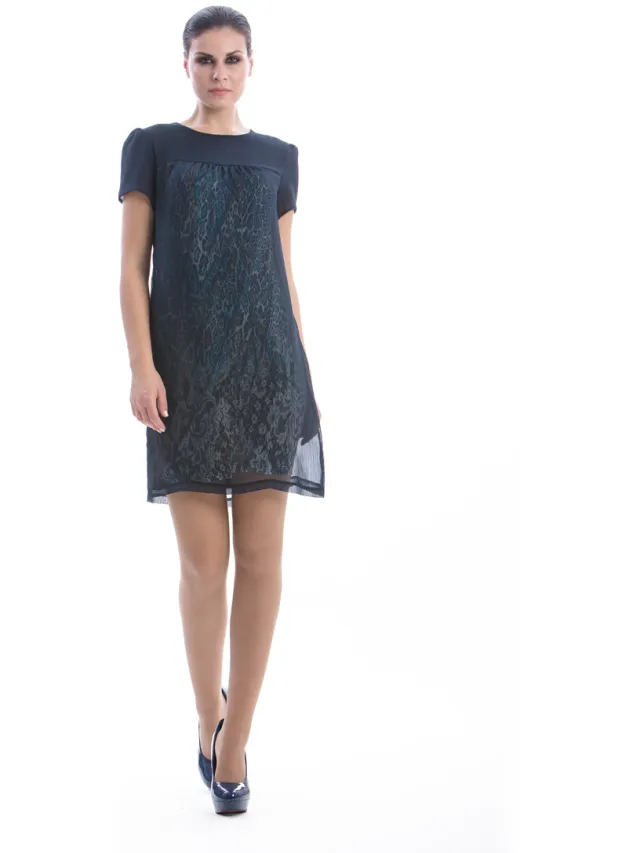 Conquista Dubbele laag jurk Marineblauw