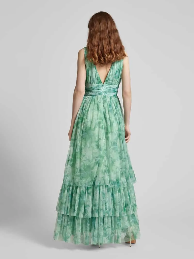 Lace & Beads Avondjurk in laagjeslook groen, foto 3