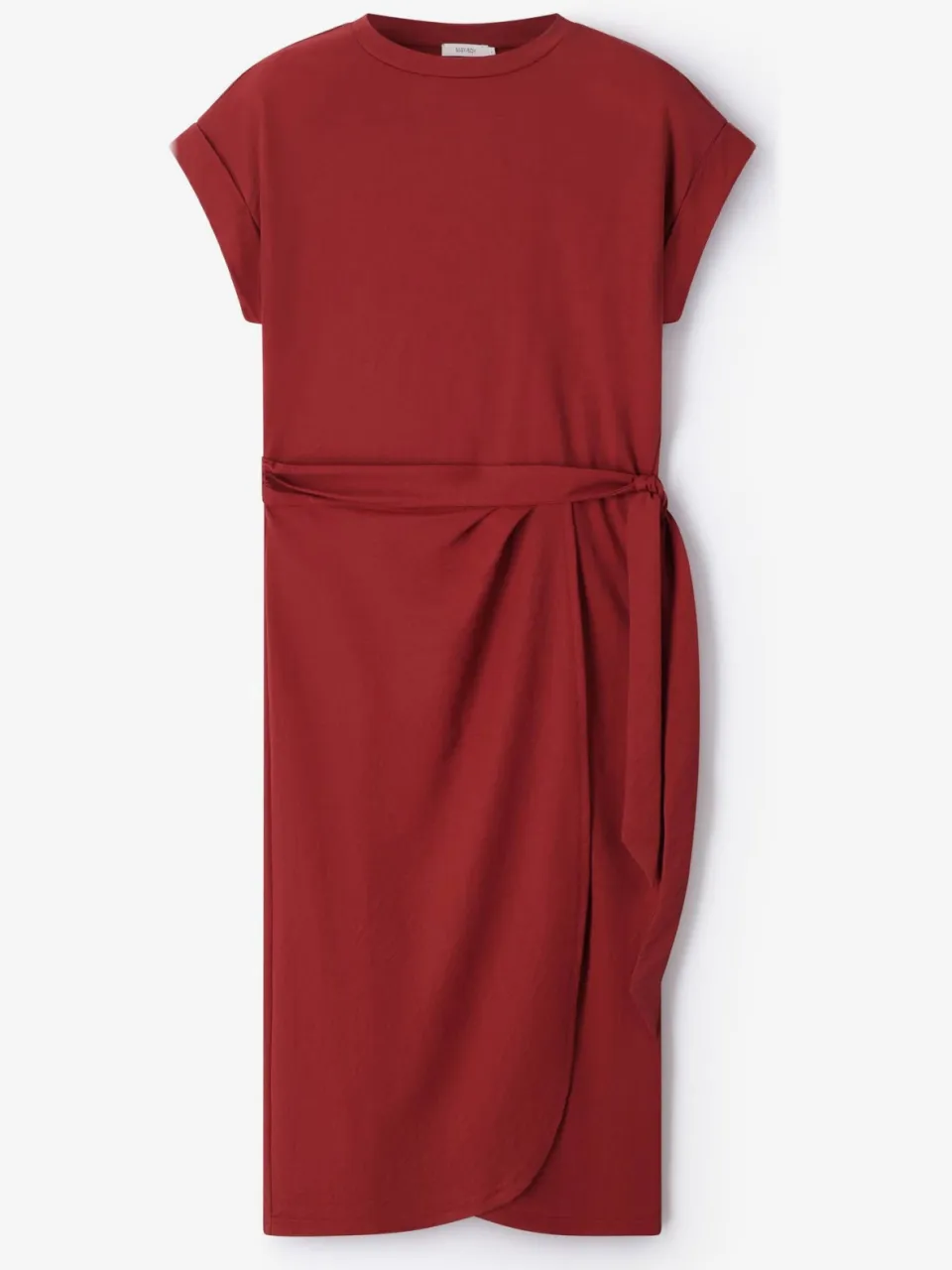 Sissy-Boy midi jurk met knoopdetail - donkerrood, foto 2