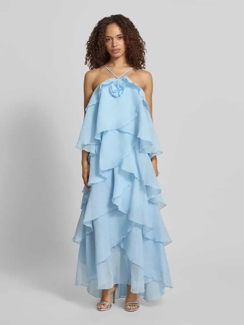 Vero Moda Maxi-jurk met 3d-ruchedetails model 'DELILAH' Lichtblauw