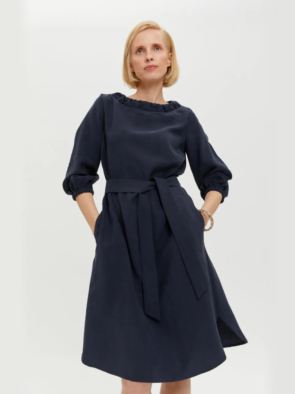 AYANI dames vegan Jurk Celine Donkerblauw extra donkerblauw, foto 2