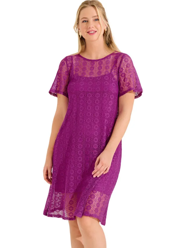 Lisca Jurk Lisca SORRENTO Zomerjurk met slipe mouwen Roze