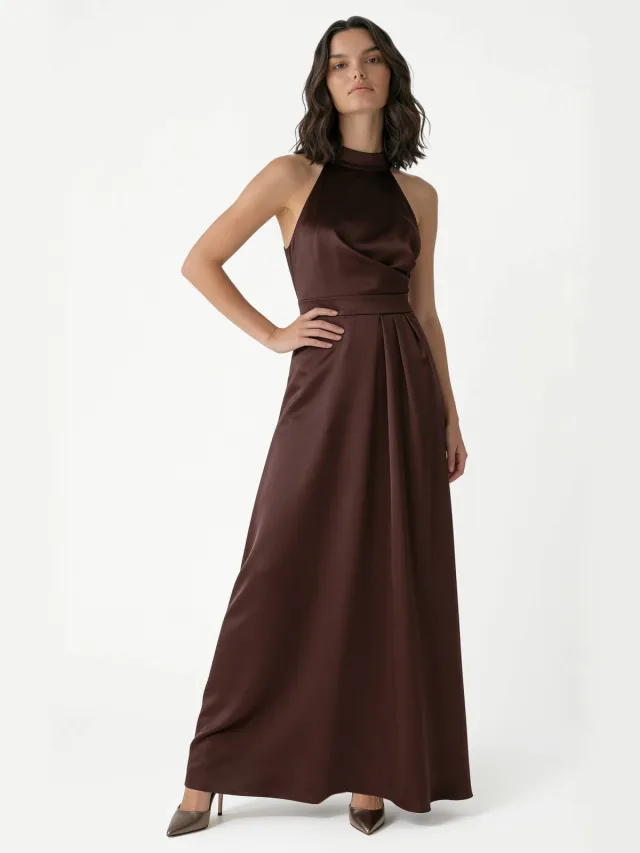 Rinascimento maxi jurk - bruin