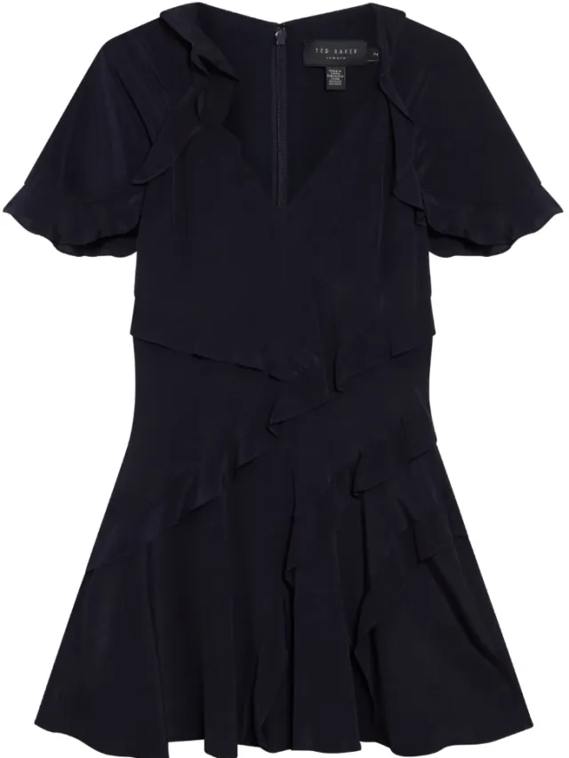 Ted Baker Jojii Mini-jurk Met Ruches In Marineblauw, foto 2