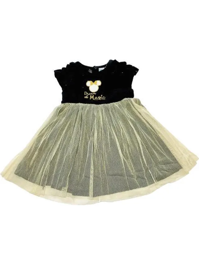 Disney Minnie Mouse jurkje velours zwart/goud maat 80(18 maanden - 80 cm)
