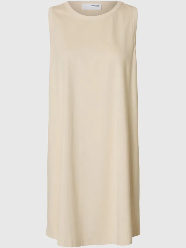 Selected Mouwloze jurk Mini Birch