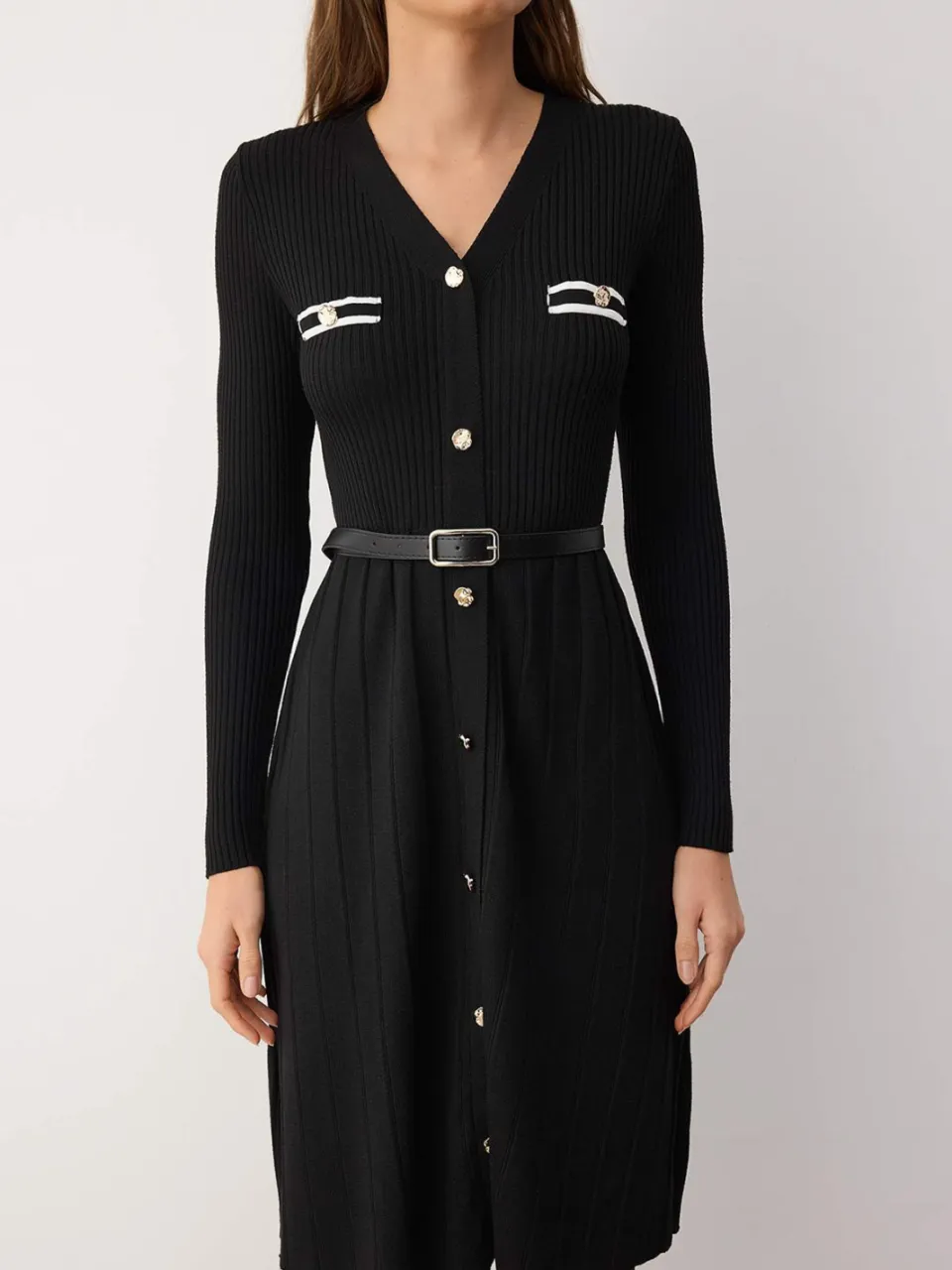 Trendyol TRENDYOLMİLLA Dames Zwart Effen Midi Lang Casual A-lijn Jurken, foto 2