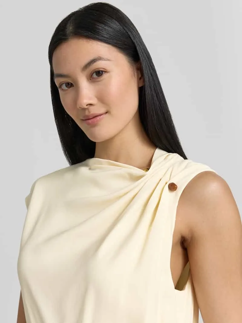 Boss regular fit vrijetijdsjurk van viscosemix model 'DANNEA' lichtgeel, foto 4