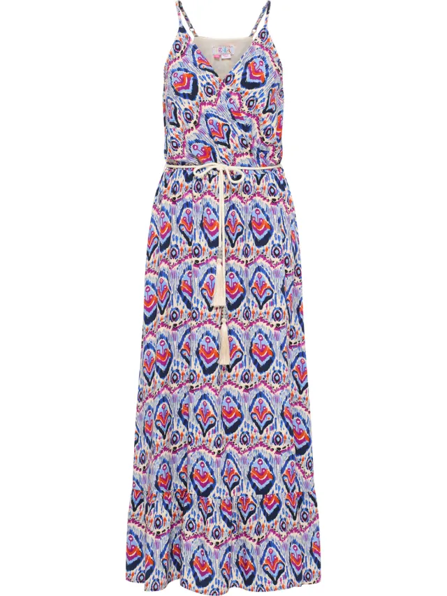 IZIA Maxi-jurk met all-over print Dames Blauw Veelkleurig