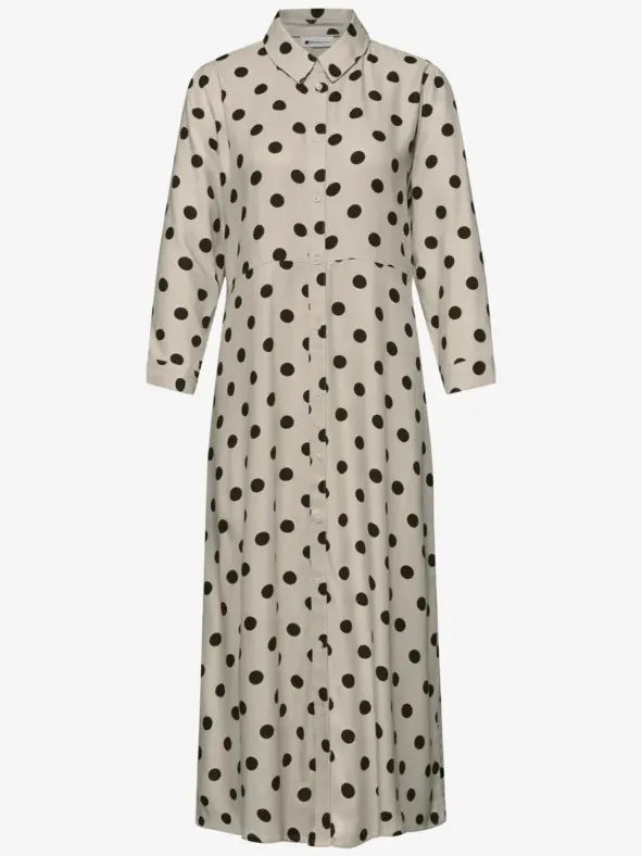 Street One Midi-jurk met knopen en stippenpatroon beige, foto 3