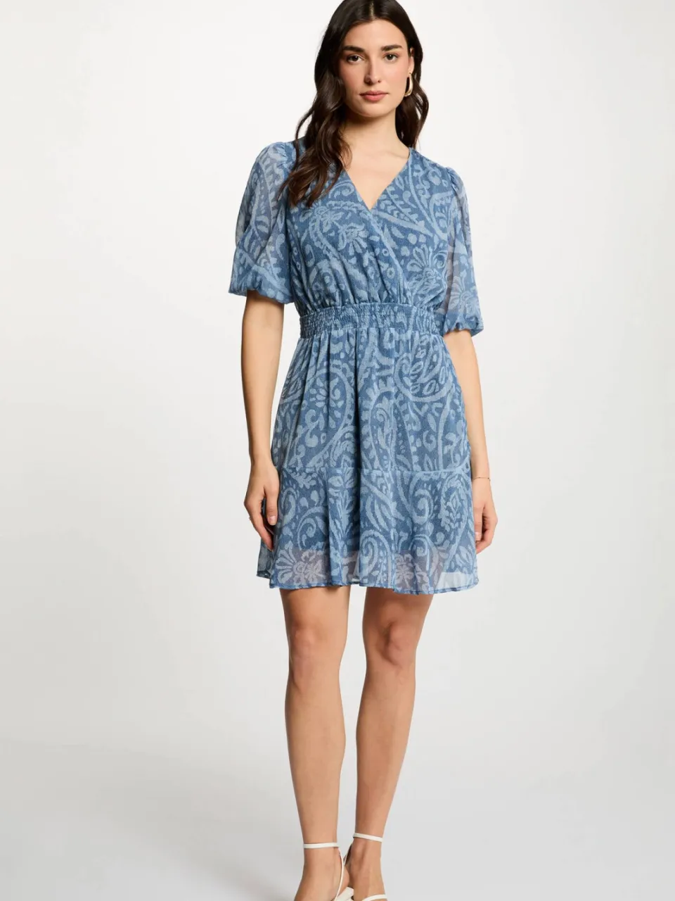Morgan bohemian jurk met paisley print blauw, foto 3
