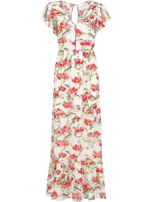 Patrizia Pepe • maxi jurk met bloemen • maat 40 (IT46) Wit