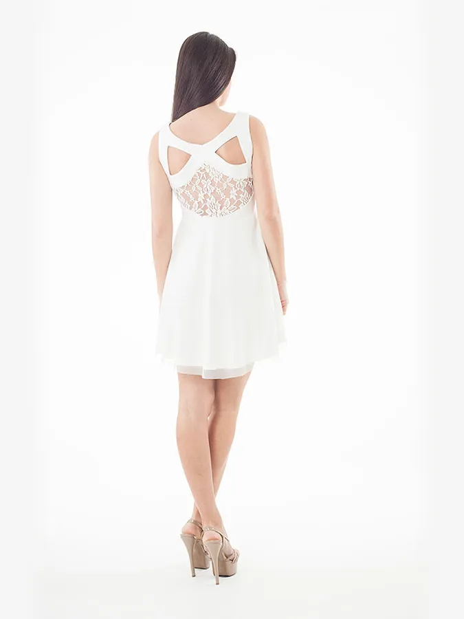 Conquista Sheer Layer Rater Jurk ecru, foto 2