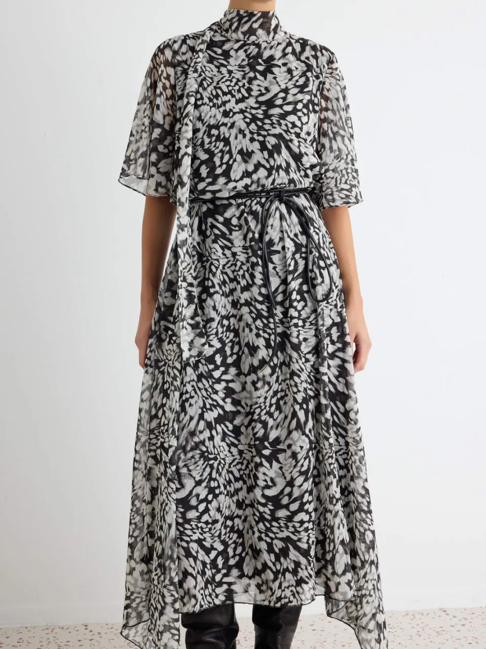 Trendyol TRENDYOLMİLLA Dames Meerkleurig Abstract Midi Kort A-lijn Jurken veelkleurig, foto 2