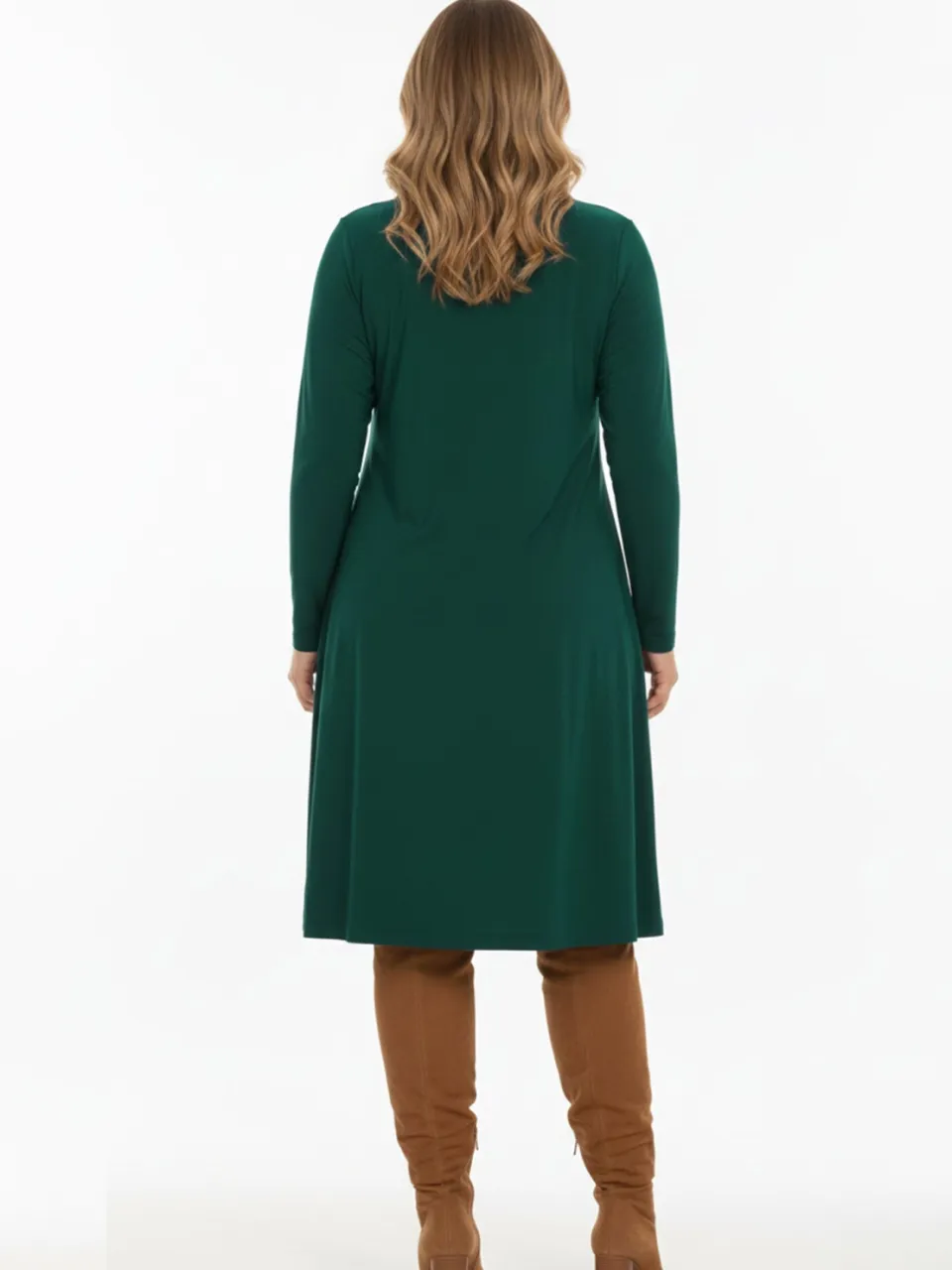 Yoek Jurk met kraag | Dark Green, foto 2