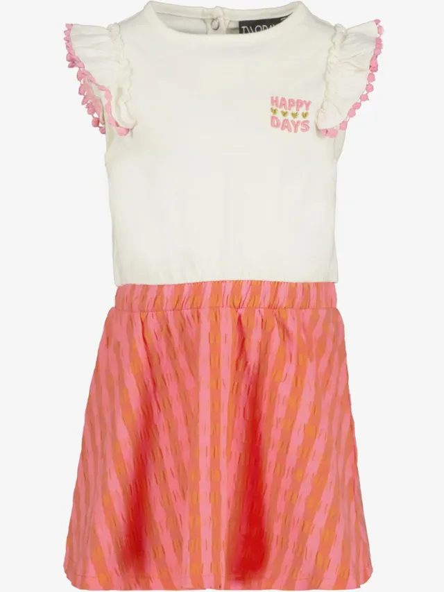 TwoDay meisjes jurk met scrunchie roze wit