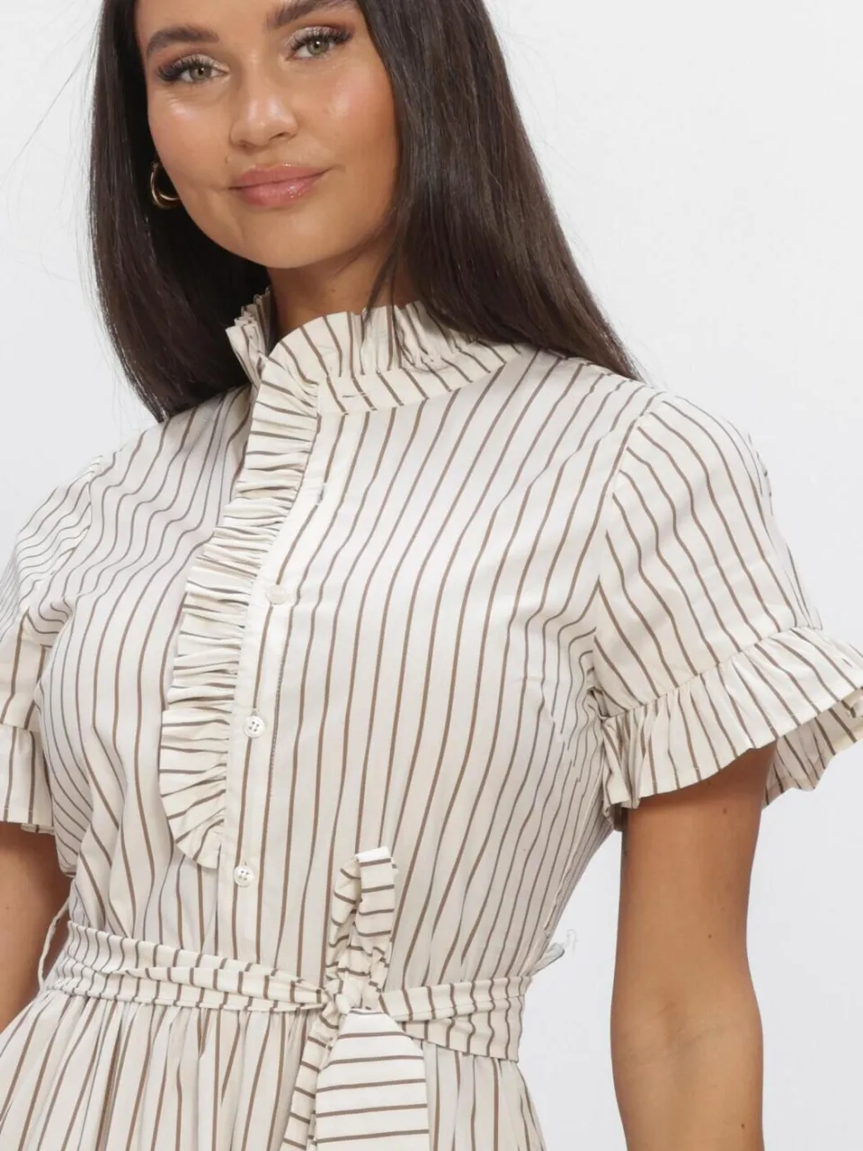 NEO NOIR Dames Jurken Nellie Wide Stripe Dress - Gebroken Wit, foto 4