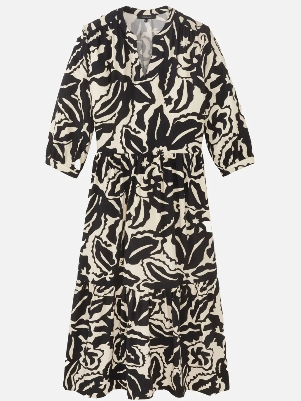 recolution dames vegan Jurk Medinilla Botanical Zwart, foto 2