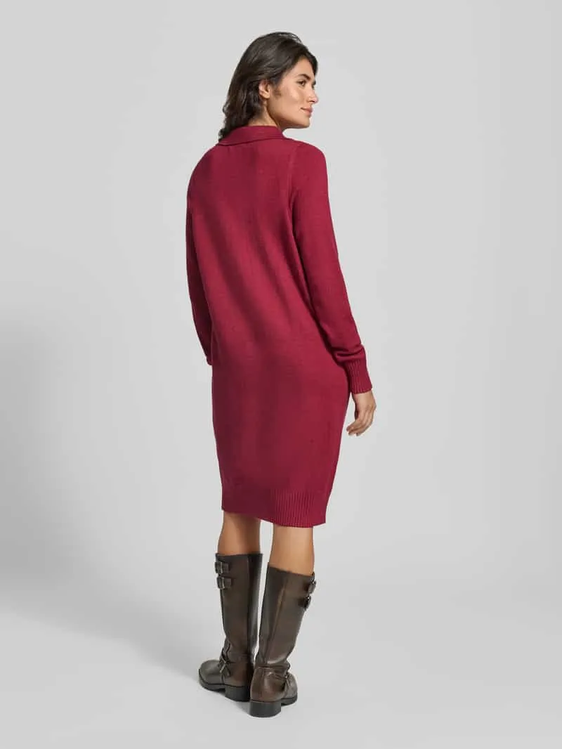 Christian Berg Woman Knie-lange jurk van pure viscose in tricotlook donkerrood gemêleerd, foto 3
