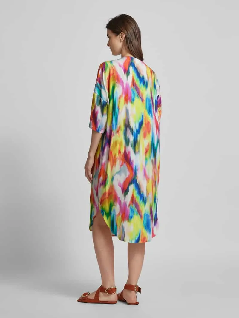 Emily Van den Bergh Midi-jurk in batiklook geel, foto 3