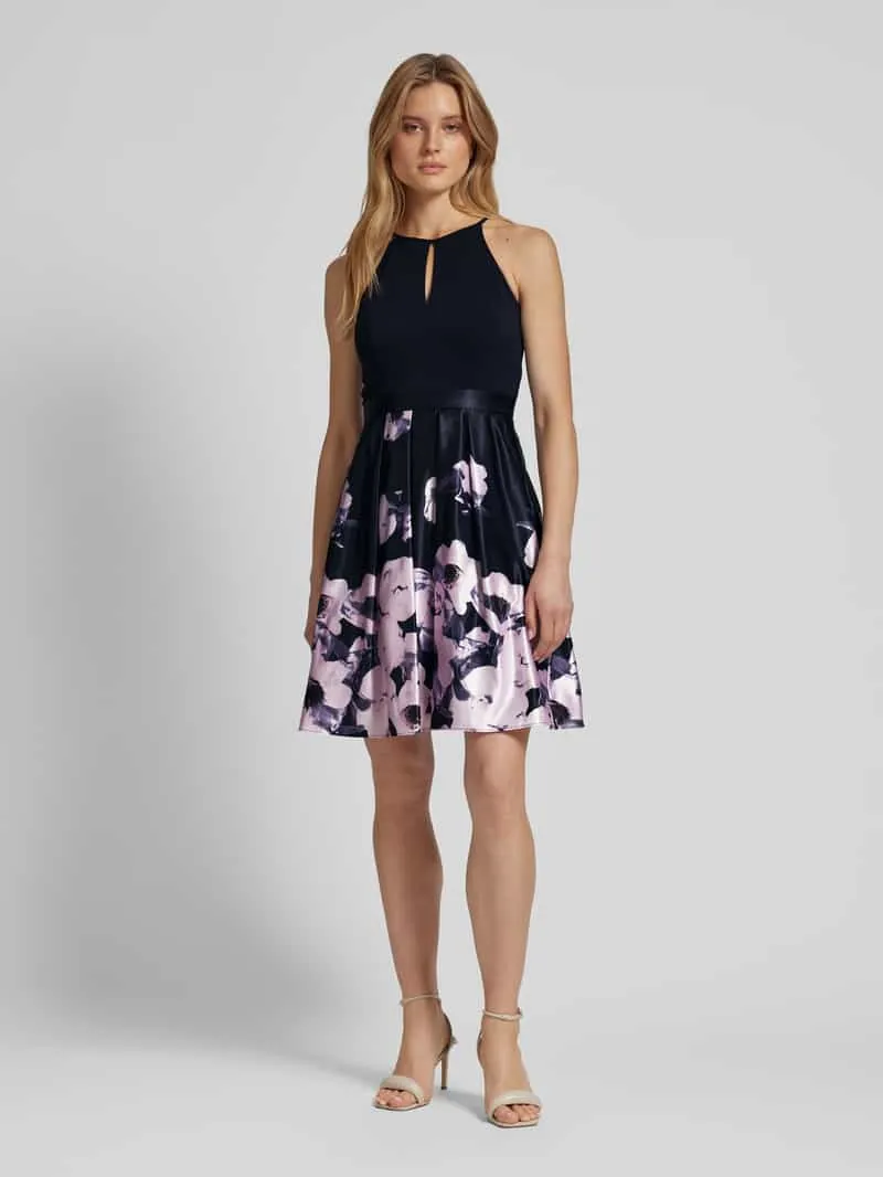 VM by Vera Mont cocktailjurk met bloemenmotief marineblauw, foto 3
