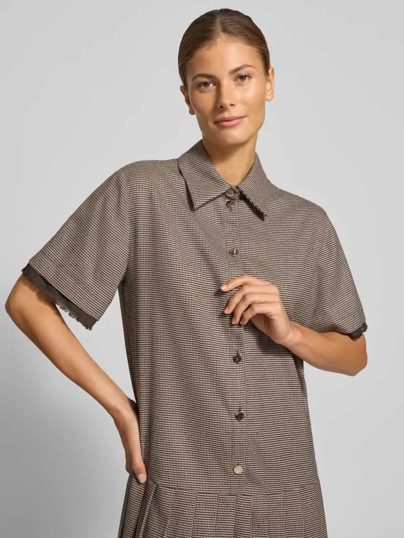 Liu Jo Mini-jurk met knoopsluiting model 'ABITO TINTO FILO' lichtbruin, foto 5