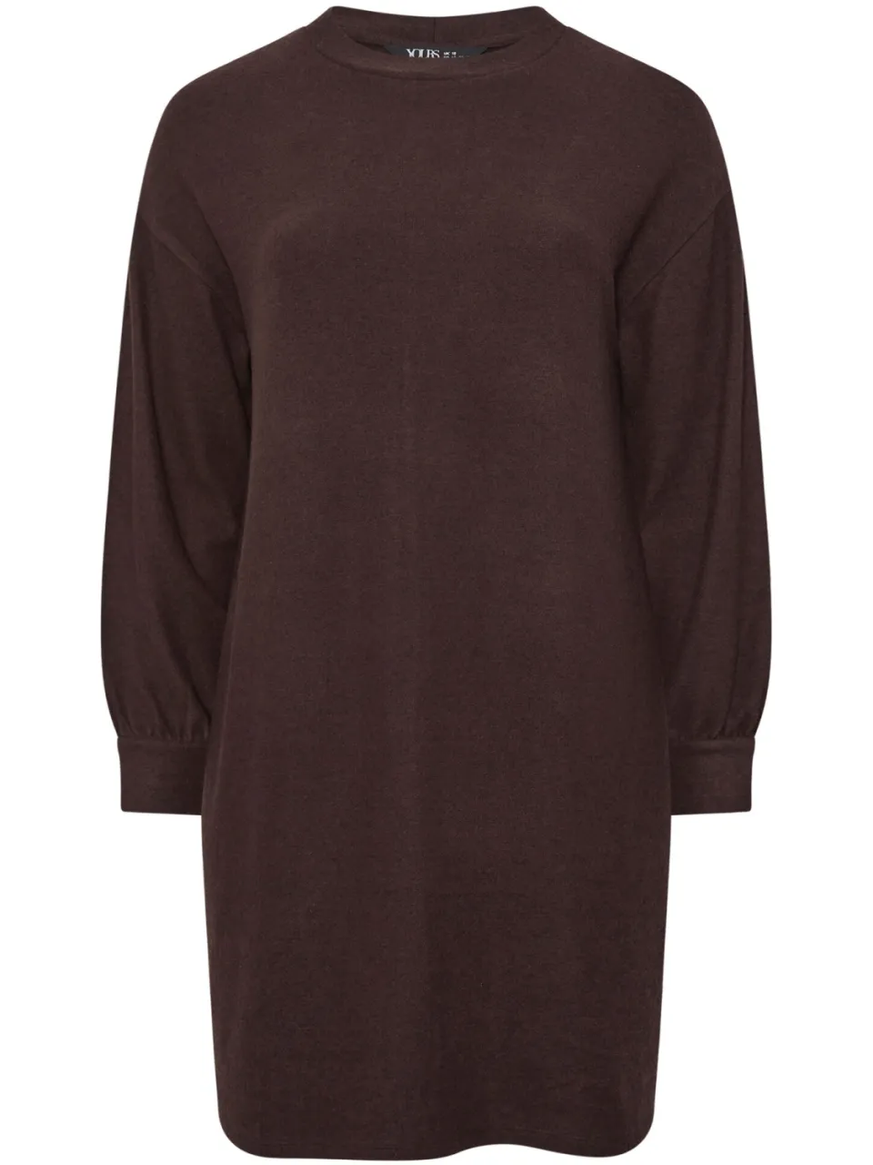 Yours Chocoladebruine Sweatshirtjurk-60, foto 3