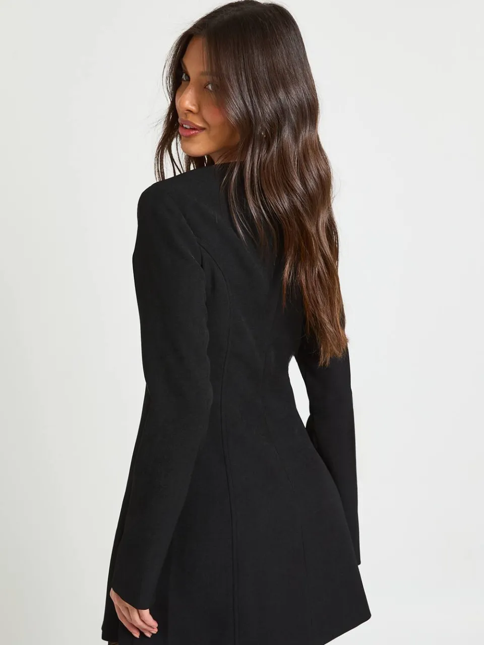 boohoo Dames Lange Mouwen Getailleerde Shift Jurk zwart, foto 4