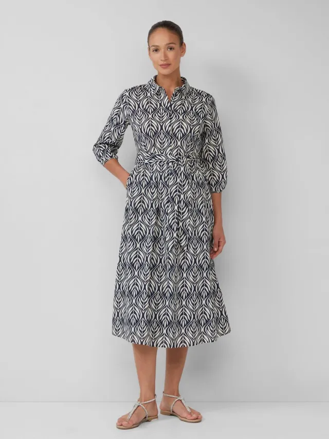 S.Oliver female - Overhemdjurk in midilengte met print all-over navy