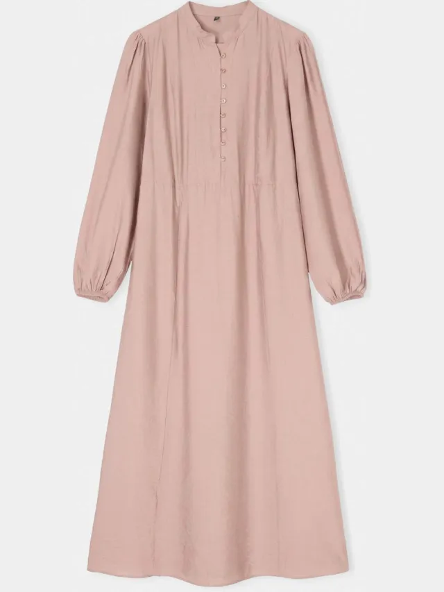 Trendyol Modest Dames Beige Effen Maxi Lang Skater Modest Jurken