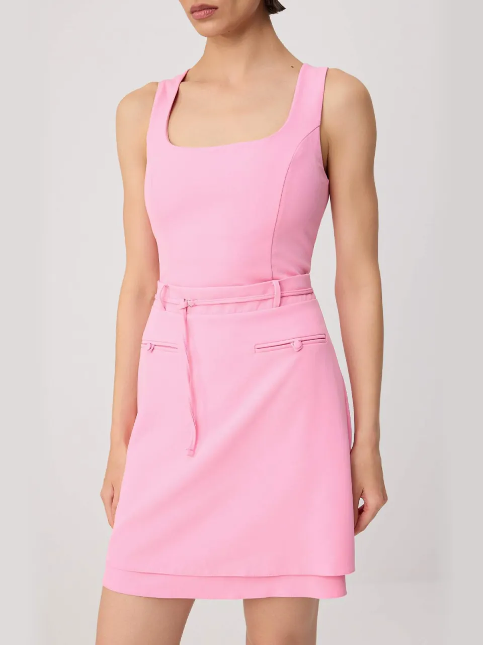 Trendyol TRENDYOLMİLLA Dames Roze Effen Kort / Mini Mouwloos A-lijn Jurken, foto 2