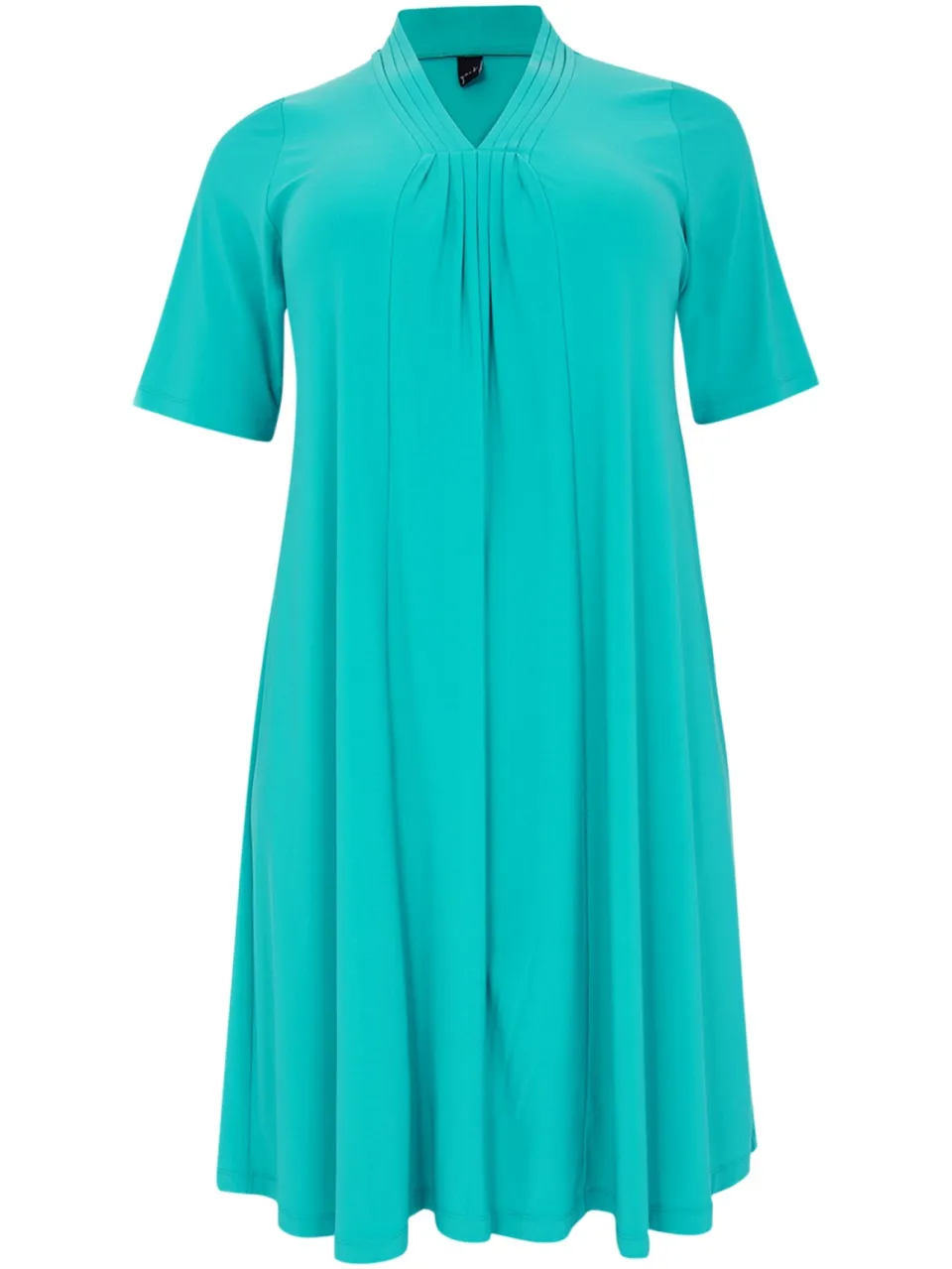Yoek Jurk met korte mouw | Turquoise, foto 2