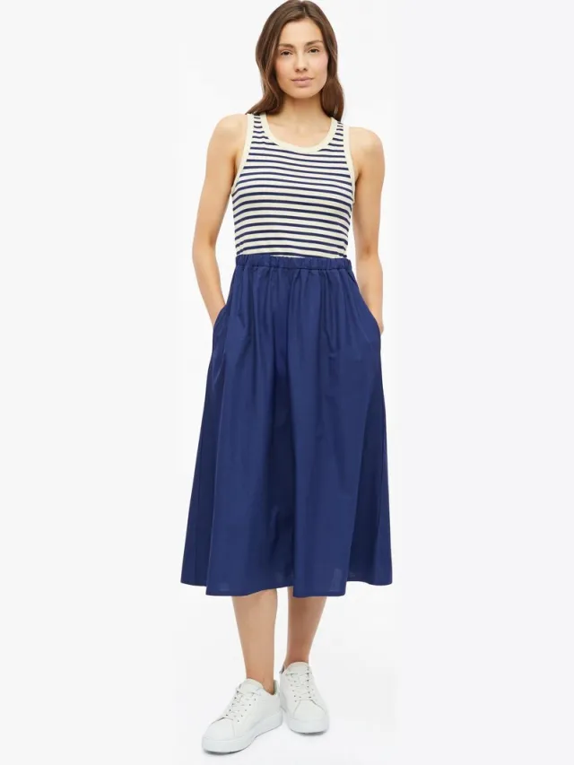 S.Oliver female - Jurk van gemengde stoffen met steekzakken donkerblauw