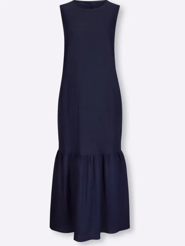 Geweven jurk marine