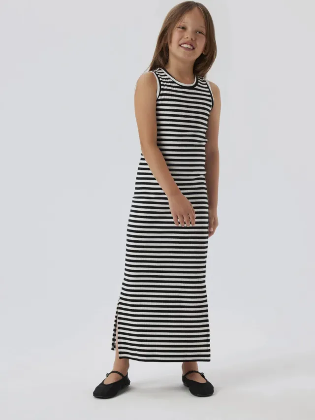 NAME IT Nkfsuraja maxi jurk Bright White-W. Black Stripes