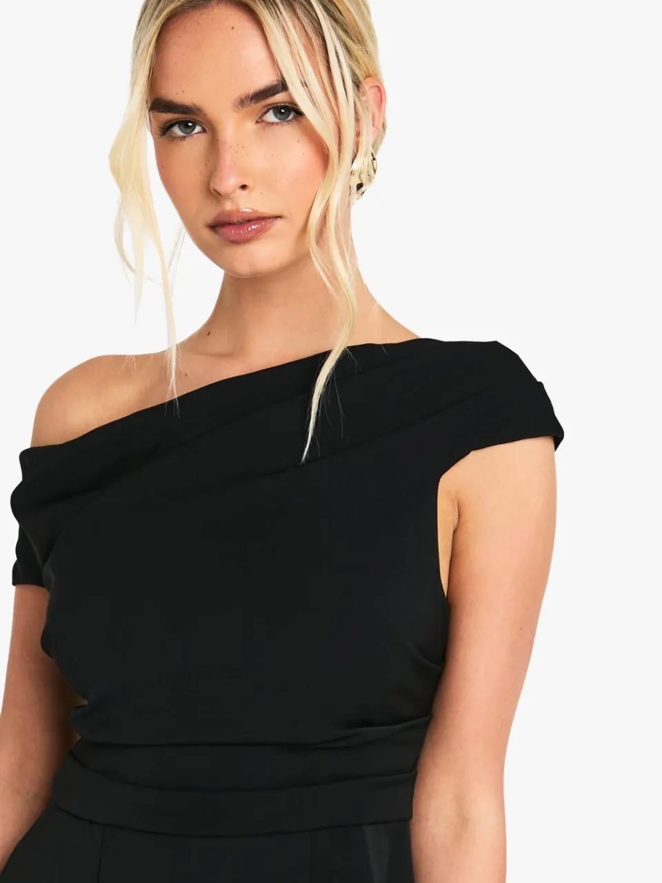 boohoo Dames Asymmetrische Drape Op Maat Gemaakte Mini Jurk zwart, foto 4