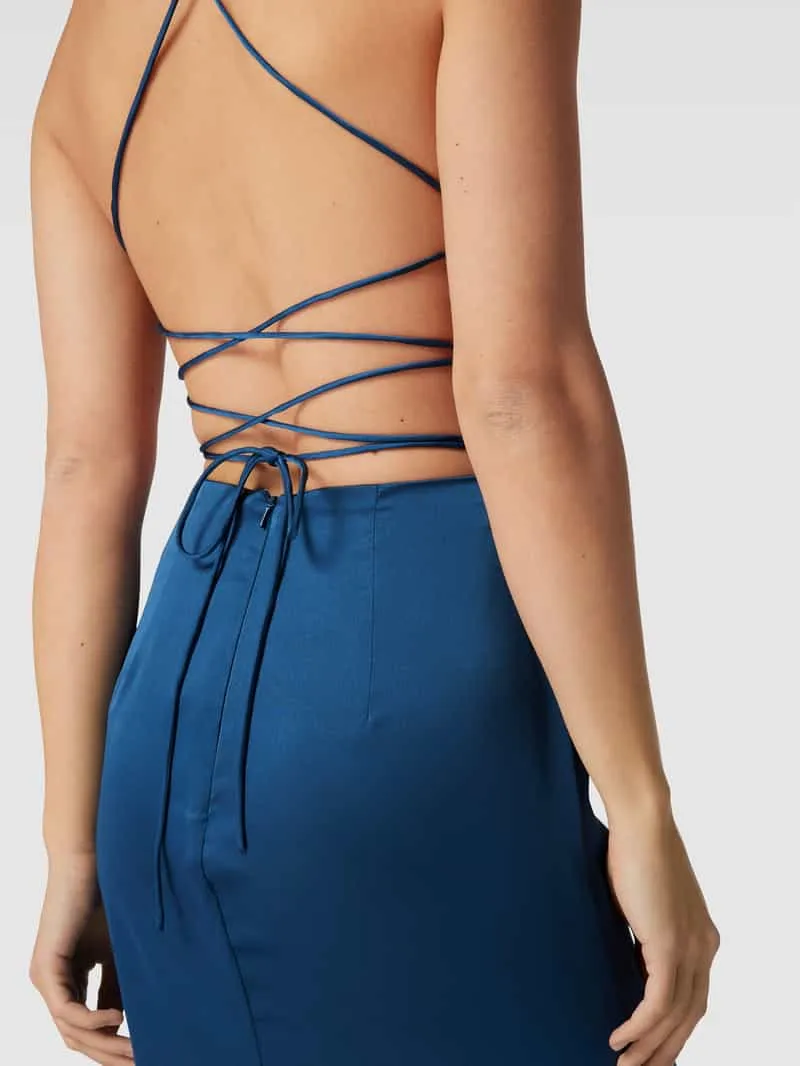 LUXUAR FASHION Avondjurk met plooien rookblauw, foto 3