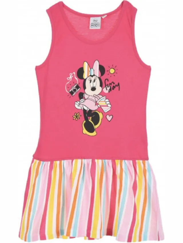 Disney Minnie Mouse zomer jurk - Fun day - fuchsia - maat 122/128 (8 jaar)