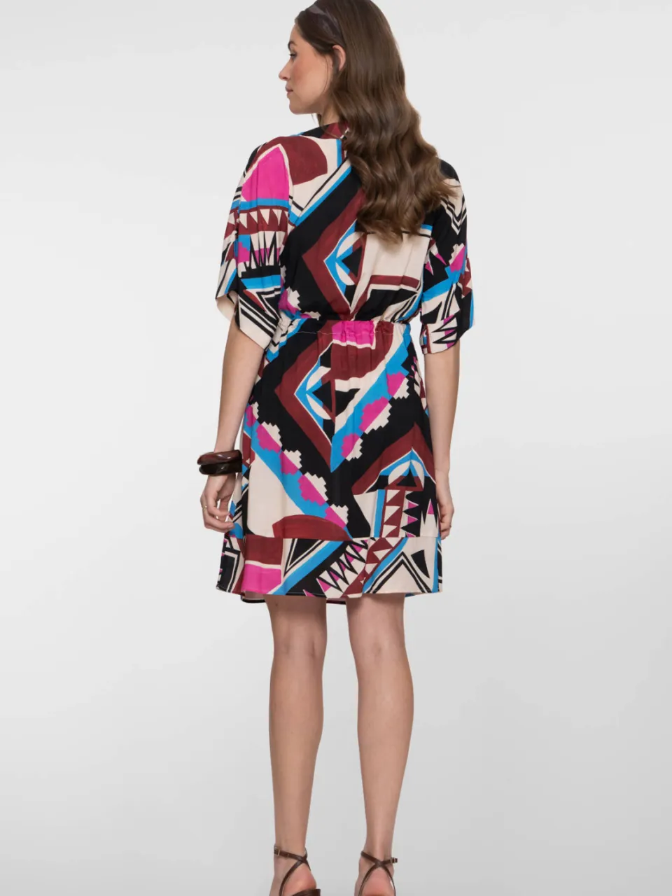 Geisha midi jurk multi, foto 4
