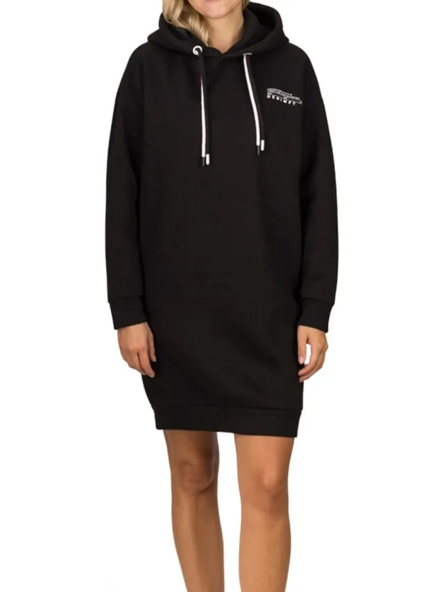DENIMFY Dames Sweatshirt DFAnna bequem Zwart S Volwassenen Sweatjurk - Truijurk