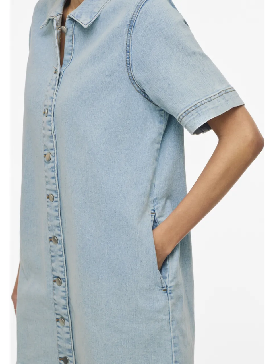Vila denim blousejurk light blue denim, foto 3